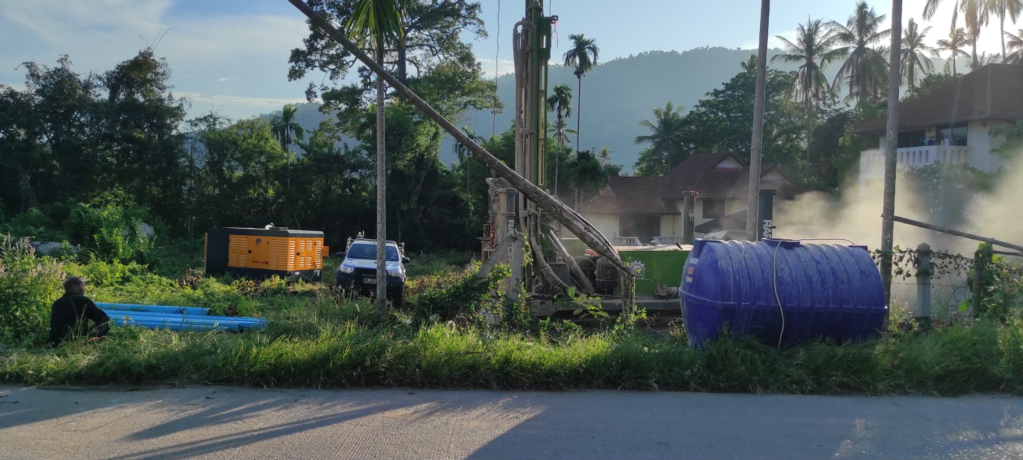 ULU Villas building site seen from the road with works in progress